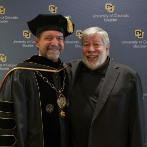 Steve Wozniak was the 2024 Commencement Address speaker at the University of Colorado Boulder.  (Photo by Casey A. Cass/University of Colorado)